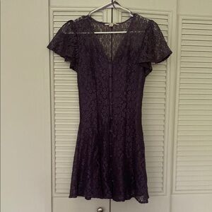 Elegant Purple Lace Dress